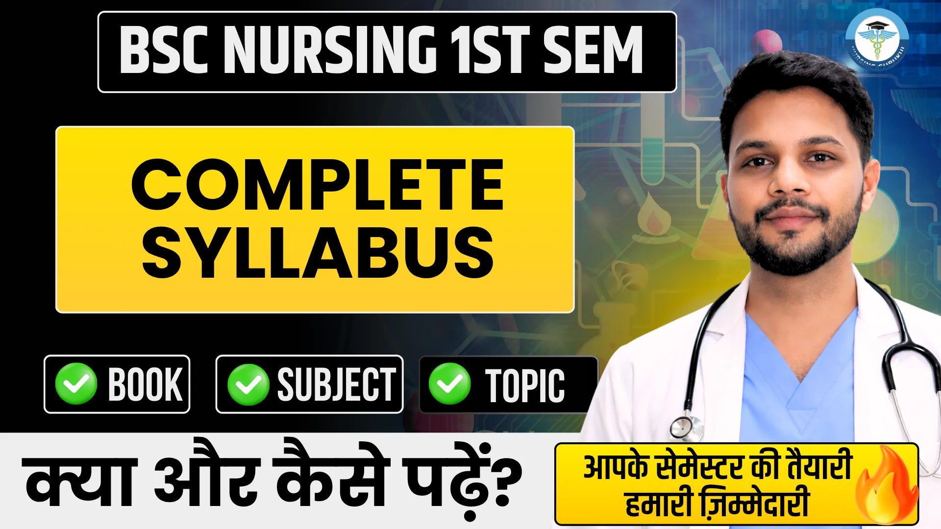 BSc Nursing 1st Semester Syllabus 2026 (INC) PDF Download | Subjects & Course Structure