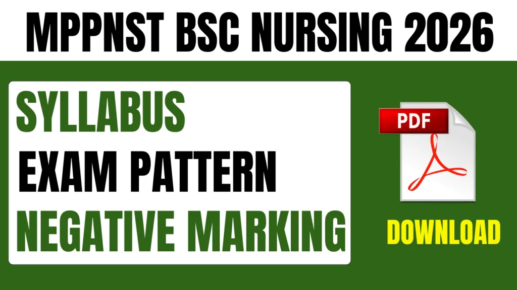 MP PNST 2026 BSc Nursing Syllabus and Exam Pattern PDF